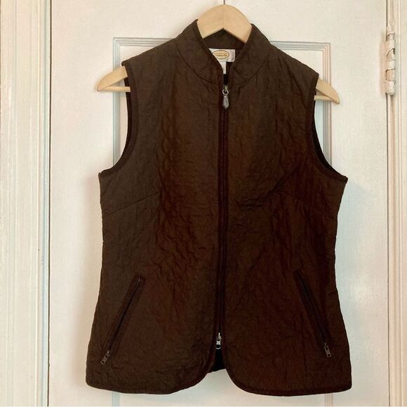 Talbots Jackets & Blazers - Talbots Quilted Zip-Up Vest Chocolate Brown Women’s Small
